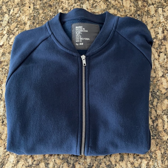 Large H&M men’s navy zip up - Picture 2 of 2